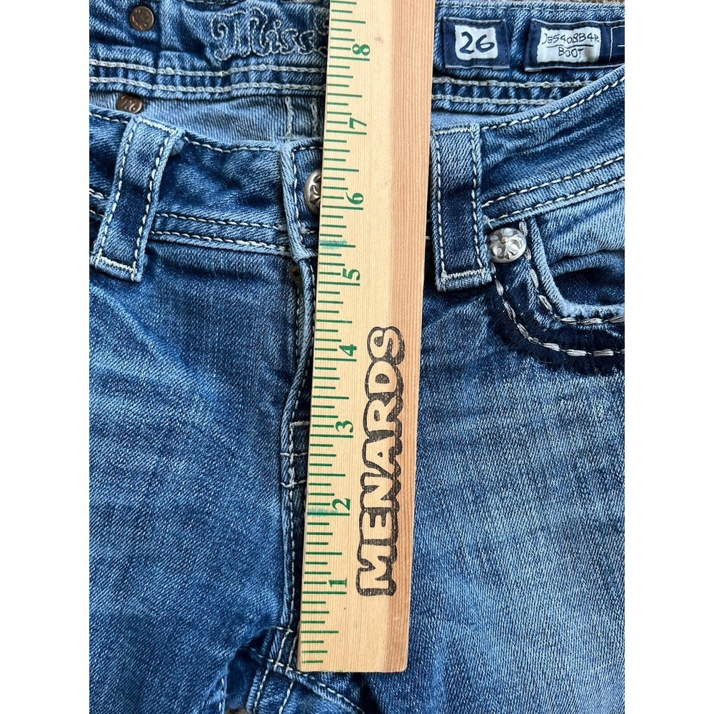 Miss Me Blue Boot Cut Jeans with Silver Accents - Picture 11 of 16